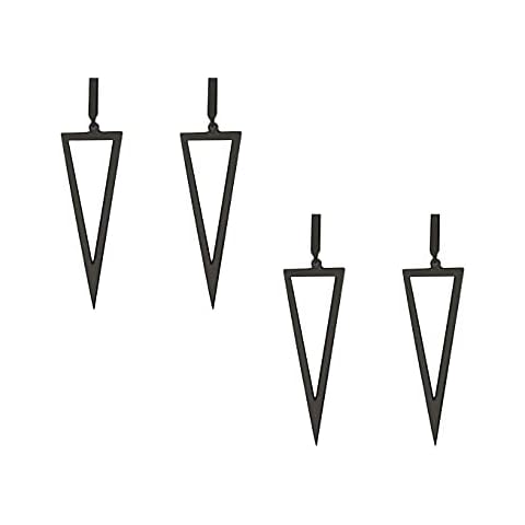 2 Pairs Fashion Minimalist Black Metal Triangle Dangle Drop Earrings For Women Girls Cover
