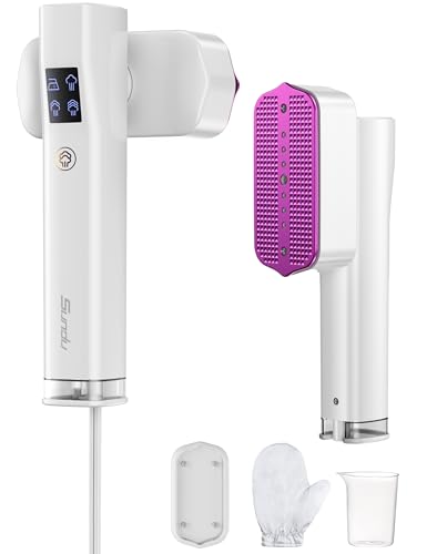 Steamer for Clothes, Sundu Portable 2-in-1 Steamer & Iron, 15s Fast Heat-up, 100ml Water Tank, Ironing Gloves, 20 Min Continuous Steam, Wrinkle Remover for Garment, Travel & Home Use (Cream White)