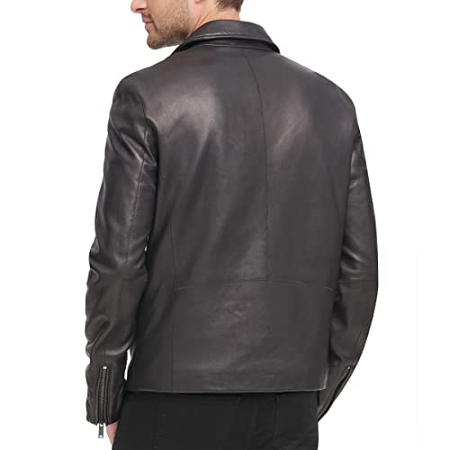 DKNY Men's Leather Motorcycle Jacket4