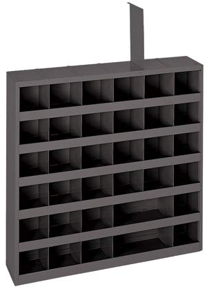 Durham 314-95 Gray Cold Rolled Steel 36 Opening Adjustable Parts Bin, 23-3/4 Width x 4-3/4 Depth x 23-3/4 Height by Durham