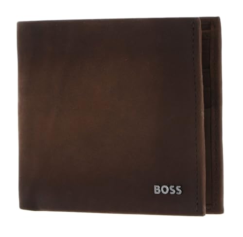 BOSS New Crosstown 8 CC portefeuille fin marron foncé et porte-cartes homme cuir