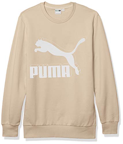 PUMA Men's hoodless Sweatshirt, Tapioca, M