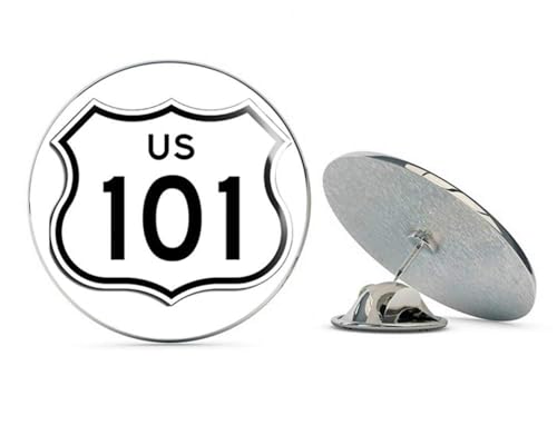 US Highway 101 Sign Shaped (California Hollywood Freeway) Metal 0.75" Lapel Hat Pin Tie Tack Pinback2