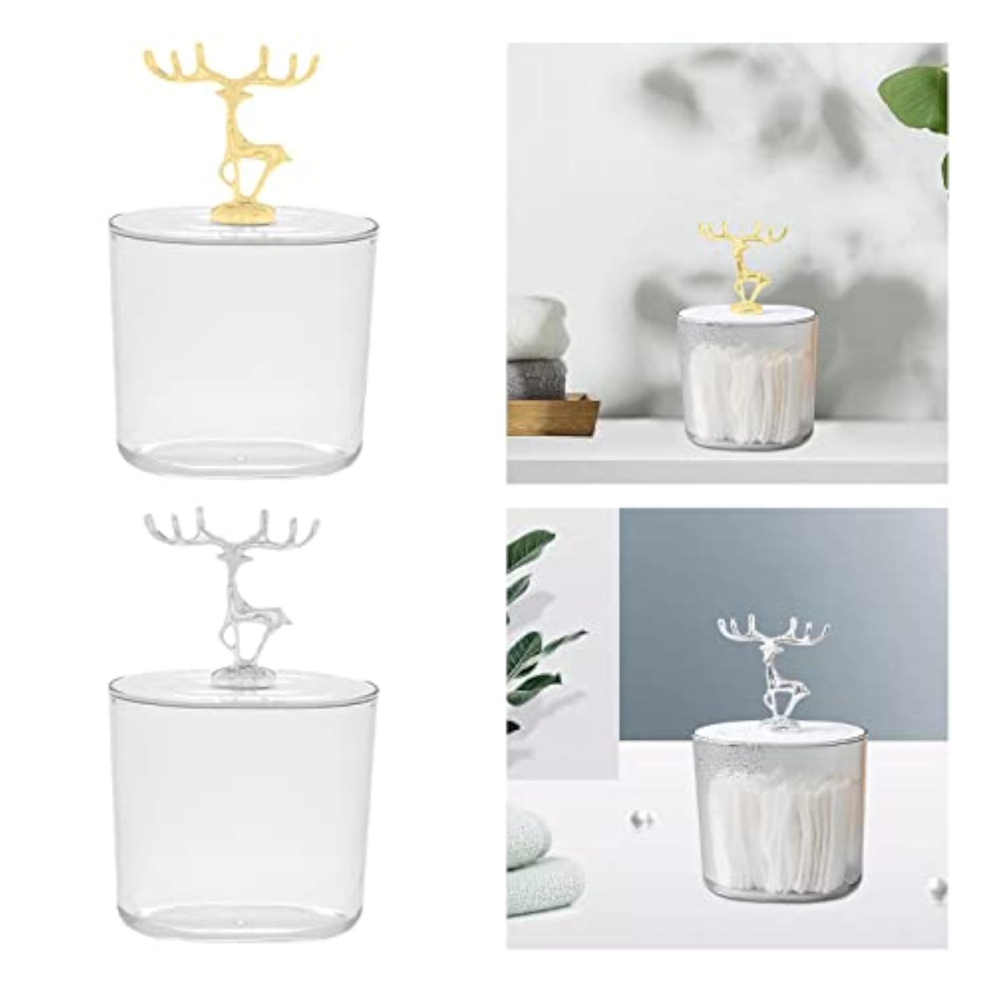 Cosmetic Cotton Pad Holder with Lid, 2Pcs