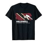Geburtstagsgeschenk für Volleyball-Fans, passende Volleyball-Shirts mit Trinidad & Tobago Flagge. Trinidadische Flagge Sport Uniform Outfit für Männer, Frauen, Jungen, Mädchen, Wettbewerbe, Turniere Eat Sleep Volleyball Repeat