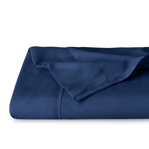 Bare Home Flat Top Sheet 1800 Ultra-Soft (Queen, Dark Blue)