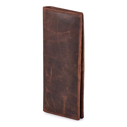 Long Wallet for Men Women Real Leather Bifold RFID Stylish Slim Handmade 2 ID Window Credit Card Holder in Gift Box4