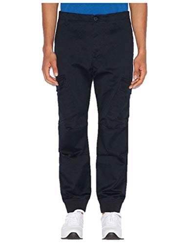 AX Armani Exchange mens Cotton Stretch Dobby Trouser With Cargo Pocket Pants, Navy, 36 US