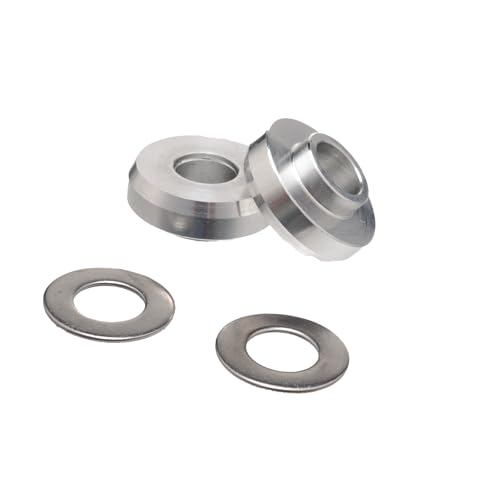 Zxturbi Bully 3/8 Zoll auf 14 mm Achsenadapter-Set (Paar) mit Unterlegscheiben, kompatibel mit BMX Park & Street Bikes, aus robustem 7075 Aluminium