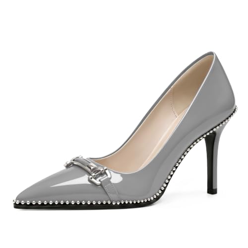 Image of Women's High Heel Pumps Stiletto Heel Pumps for Women Pointed Toe Heels Elegant Classic 3.5 Inch Beaded Pumps