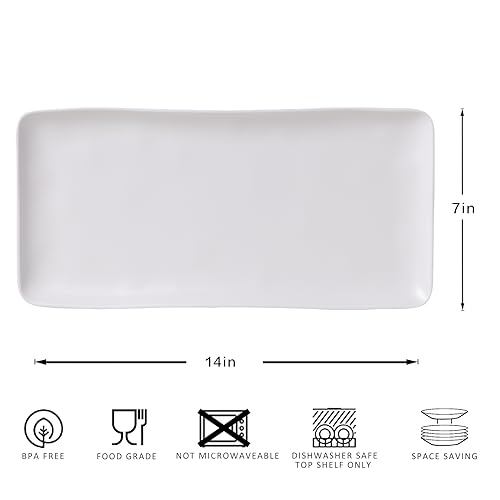 Zarocrus White Melamine Rectangular Serving Platter/Trays thumb #4