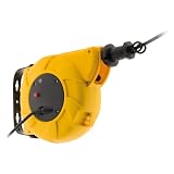 Zenitech, Schuko - Bobina elettrica da parete, cavo HO5VV-F 3G1,5 mm², girevole a 180°, montaggio a parete incluso, potenza massima 2300 W, prolunga automatica