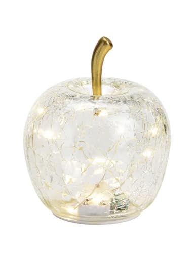 Seyila Home Dekorative Glas Apfel Leuchte mit LED Beleuchtung und...