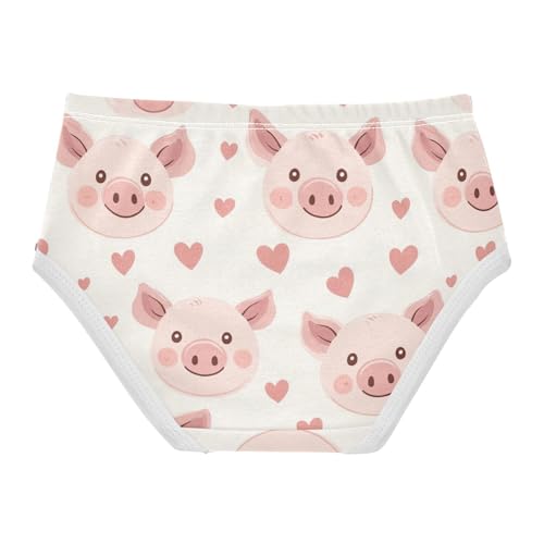 Wusikd Cute Pig Face Girls' Underwear Cotton Pink Girls Briefs Soft Toddler Underwear 2T2