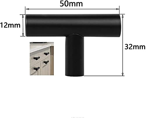 SYDARSYN Cupboard Handles, 6 Pack Black Single Hole Cabinet Handles - Image 2