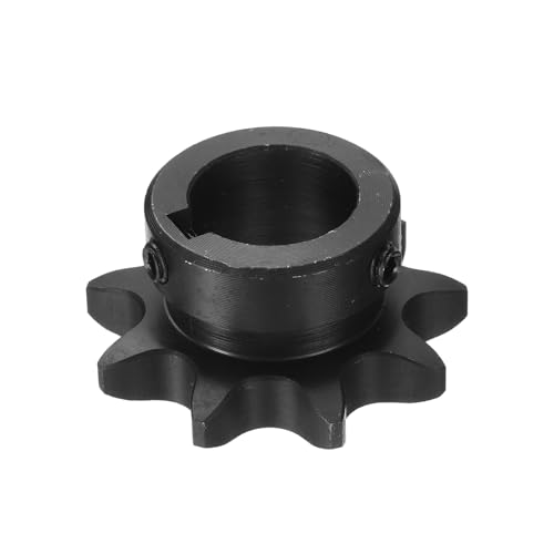 Image of uxcell #50 Chain Roller Sprocket B Type, 7 /8 inch Bore 9 Tooth Single Strand Chain Sprocket, Carbon Steel, Keyway with Set Screws