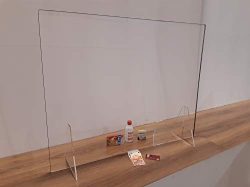 Laserplast Protector metacrilato mostrador Farmacia Tienda - Mampara Protectora - Paraban Protector - Pantalla protección comercios, hoteles, supermercados - 100 x 80 cm
