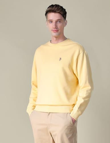 Image of U.S. Polo ASSN. Knitted Relaxed Fit Sweatshirt for Men - Comfortable, Full Sleeves Men Sweatshirts