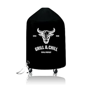 Grill & Chill – Premium ronde grill-afdekhoes (65 x 100 cm), BBQ grillafdekking, waterdicht afdekzeil, beschermhoes voor Weber, Brinkmann, Char Broil, Holland en Jenn Air gasgrill 600D