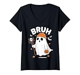Photo Gallery donna bruh ghost halloween carino fantasma divertente halloween fantasma detto maglietta con collo a v Photo Gallery donna bruh ghost halloween carino fantasma divertente halloween fantasma detto maglietta con collo a v
