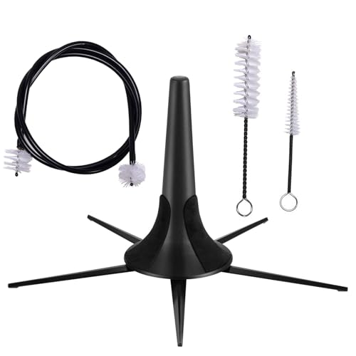 Soporte para trompeta y kit de cuidado de trompeta, boquilla, válvula, kit de cepillo para polvo de...