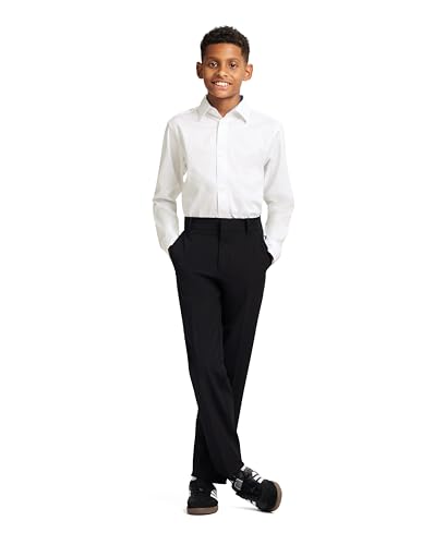 Tommy Hilfiger Boys' Long Sleeve Solid Twill Dress Shirt, Collared Button-Down with Chest Pocket, Regular Fit4