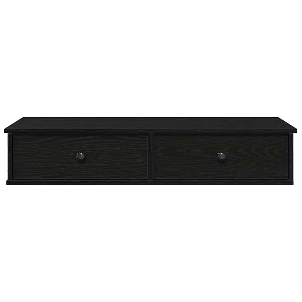 Generisch Wandregal mit Schubladen Schwarz 100x37,5x19 cm Holzwerkstoff,Möbel,Regalsysteme,Wandregale-859960