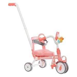 Baby Born Baby Doll Tricycle with Push Handle and Rolling Wheels for Indoor/Outdoor Play- Sturdy, High-End Design, Fits Dolls up to 17″, for Kids Ages 3+