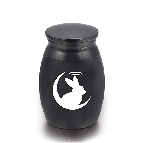 YFCTLM Gravierte Kleine Andenken-Geschenk Ashes for Tiere Hund Einäscherung Urn Casket Keine Deformation Funeral Vögel Kaninchen Container Mini (Color : Black b, Size : 16x25mm) Cover