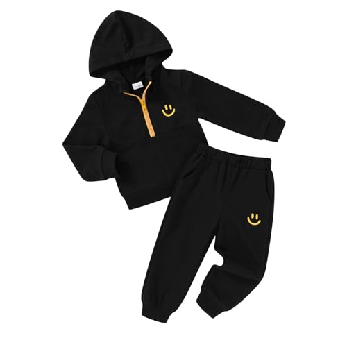 Image of YOUNGER STAR Toddler Baby Boy Girl Clothes Fall Winter Outfits Long Sleeve Hoodie Sweatshirt Sweat Pants Cotton Sweatsuits