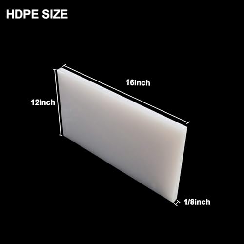 Image of High-Density Polyethylene (HDPE) Plastic Sheet 1 /8 inch Thick 12 inch X 16 inch- White HDPE Sheet,for Machining, Home Improvements, DIY Projects, Engineering,High-Density Polyethylene Plastic Block (Pack of 1)