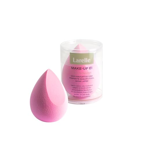 Larelle Esponja para maquillaje en forma de huevo, sin látex, para cara y cuerpo, líquido, crema y polvo, color rosa