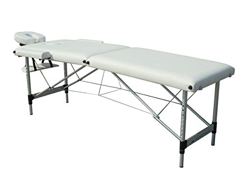 Mobiclinic, Light, Camilla Fisioterapia Plegable, Cama de masaje, Reposacabezas, Aluminio y polipiel, 186x60 cm, Portátil, Crema