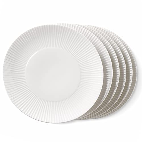 getstar Teller Set, 8 Zoll kleine Teller 6er Set, Keramik Dessert, Salat, Speiseteller 6er Set, Mikrowelle, Backofen & Spülmaschinenfest (Weiß) Cover