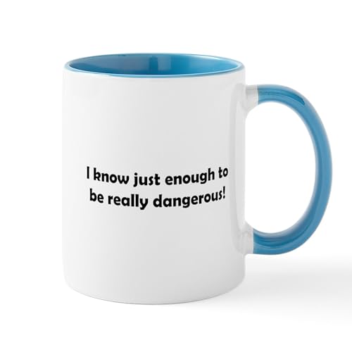 Taza de cerámica CafePress 11 oz blanca interior azul miniatura 1