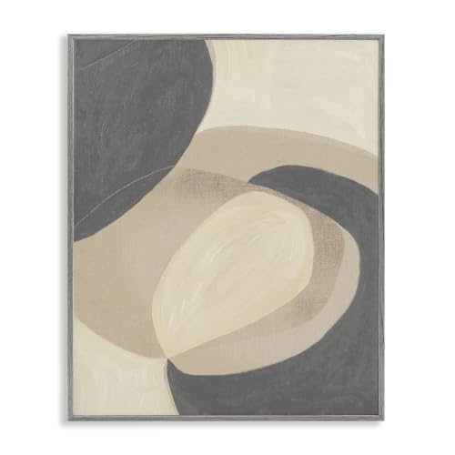 'Modern Rock Shapes Abstract Neutral Tones'| Framed Giclee Art