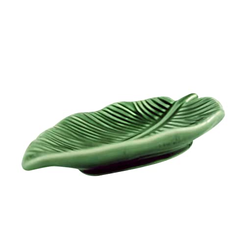 Operitacx Leaf Disc Home Décor Accessory Tray Earring Tray Storage Dish Dessert Plate Ceramic Jewelry Dish Trinket Tray Household Ring Dish Jewelry Plate Ceramics Cosmetic Green Storage Tray