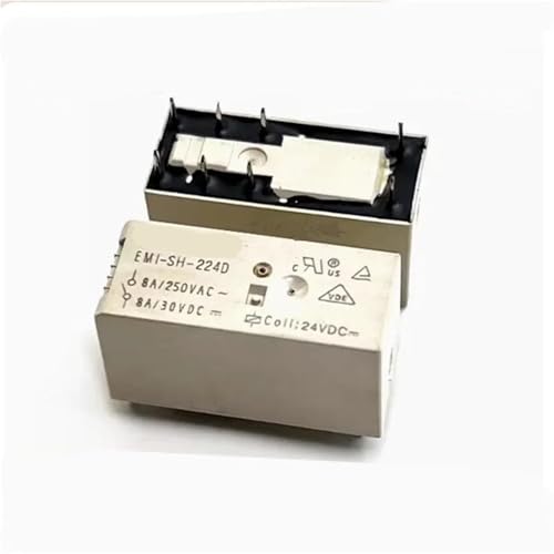 Relais 8 broches EMI-SH-224D 24V DC 8A pour circuit imprimé