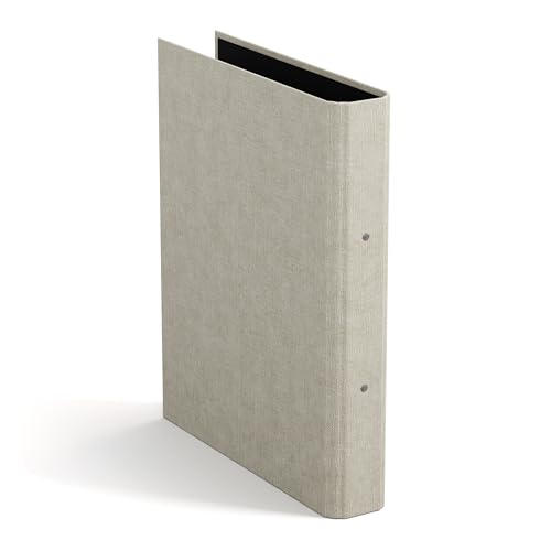 BIGSO RINGO Ringbuch A4 – Aufbewahrungsbox mit 2 Ringen – Schreibtischablage für Dokumente, Klarsichthüllen & Trennblätter – Ringhefter aus Faserplatte und Papier – Leinen