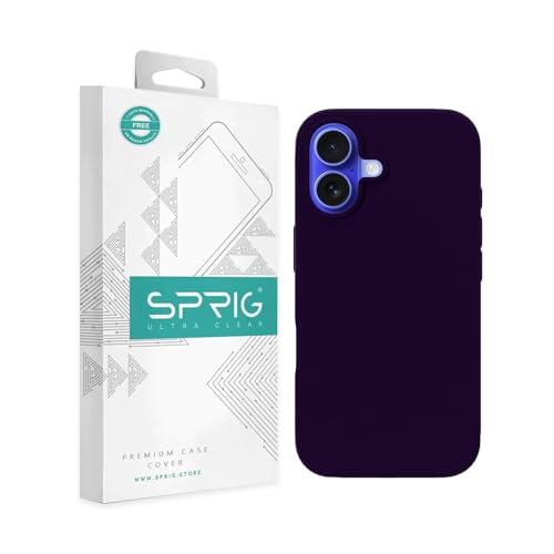Image of SPRIG Compatible with iPhone 16 Premium SilkMag (Liquid Silicone Magnetic) Back Cover Drop Tested Shock Proof Mobile Case for Men, Women, Boys and Girls with Camera Protection (Dark Purple)