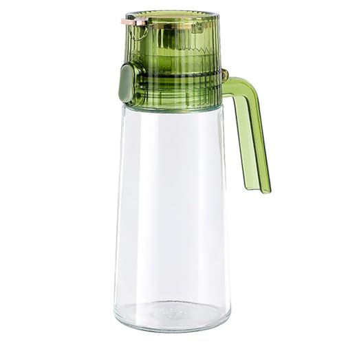 Vilgftyiet Flacon distributeur d'huile d'olive en verre borosilicate avec bouchon à rabat automatique, 560 ml, grande capacité pour huile et vinaigre pour cuisine, blanc