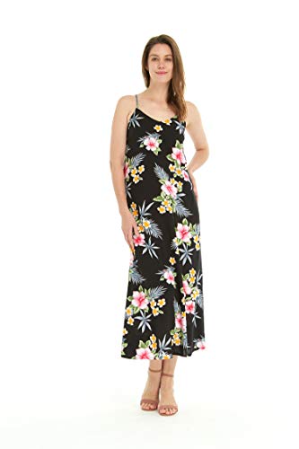 Image of Family Matching Hawaiian Clothes, Hibiscus Black | Black Hibiscus Print • Soft Rayon Fabric • Family Matching Outfits • Vacation Ready • Luau Party Wear