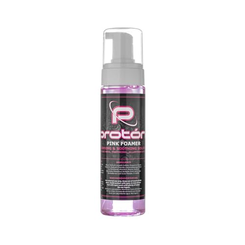 Pink Foamer Protón con Pantenol, Alantoina y Aloe Vera - Espuma Limpiadora -220ml / 7.4 Oz. Espuma para limpieza de tatuajes