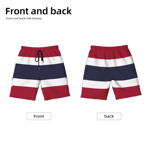 Thailand Flag Youth Beach Pants, Soft and Breathable, with Drawstring Waist, Suitable for Sports and Leisure.2
