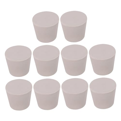 Ciieeo 10Pcs Solid Rubber Tapered Stoppers for Test Tubes and Flasks Sealing Plugs for Laboratory Use and for and Scientific