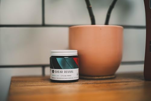 Shear Revival Crystal Lake Styling Cream Pomade for Men & Women - Medium Hold, Natural Finish for All Hair Types, 99% All Natural Ingredients, Blood Orange & Lavender Scent, Travel Friendly 3.4oz