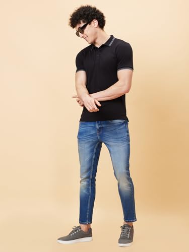 Image of Being Human Blue Cropped fit Men's Denims Clothing