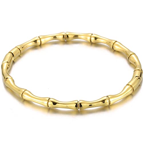 Jude Jewelers Stainless Steel Bamboo Style Classic Plain Open Clasp Bangle Bracelet