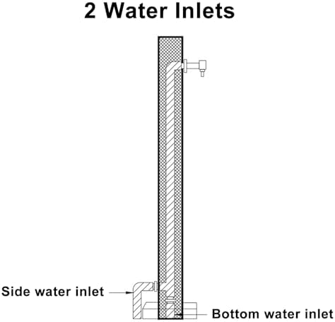 Stainless Steel Solar Outdoor Water Column Fountain - 31.5" Garden Decorative Floor Mount Antifreeze Faucet for Yard & Patio Lighting