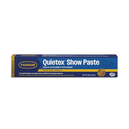 Farnam Quietex Show Paste Health Supplement, Calming & Focusing Support for Rapid Stress Relief in Performance Horses During competitions, Busy Show environments & Daily Training Activities, 0.90 oz.